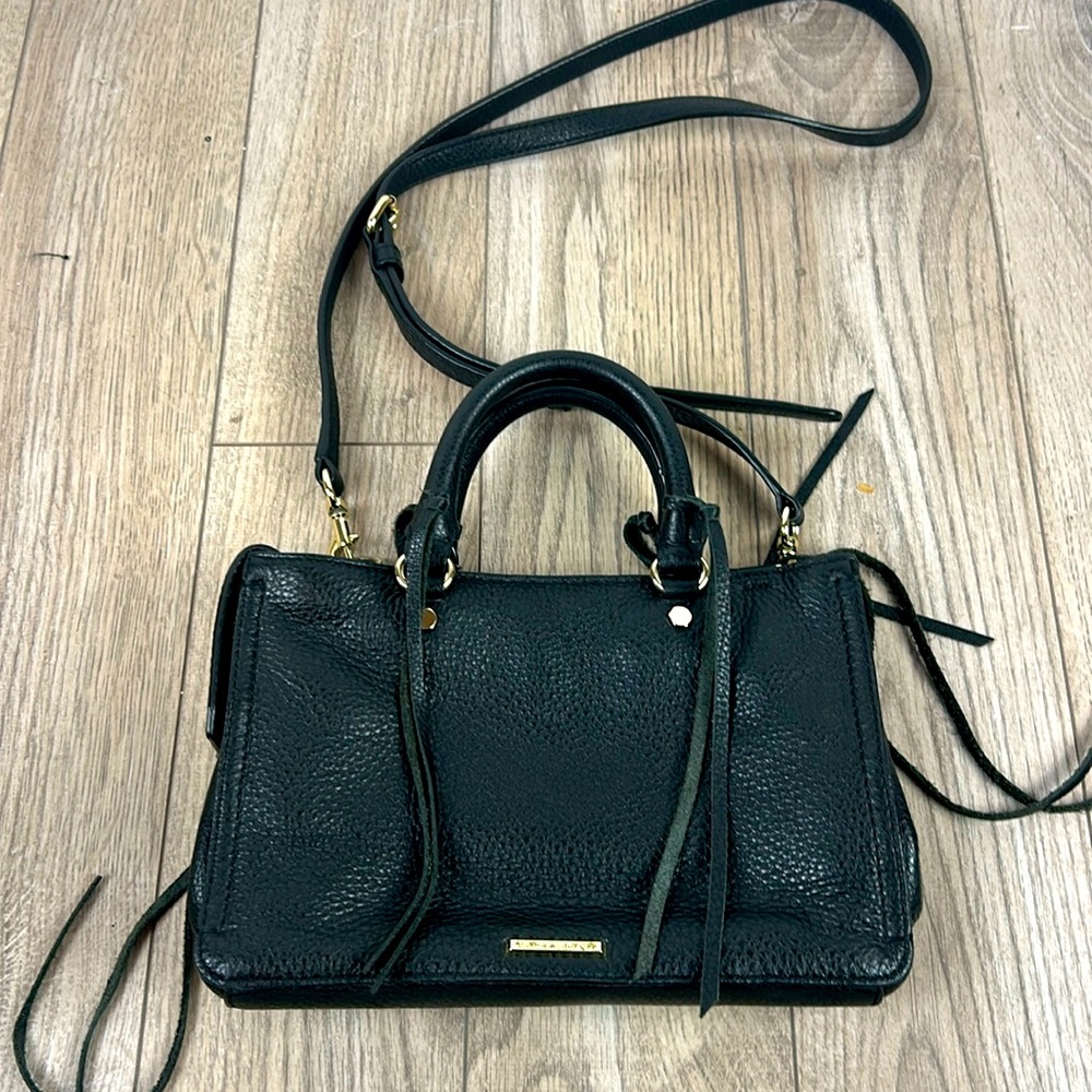 Rebecca Minkoff Raegan fringe black leather bag small - Picture 1 of 12